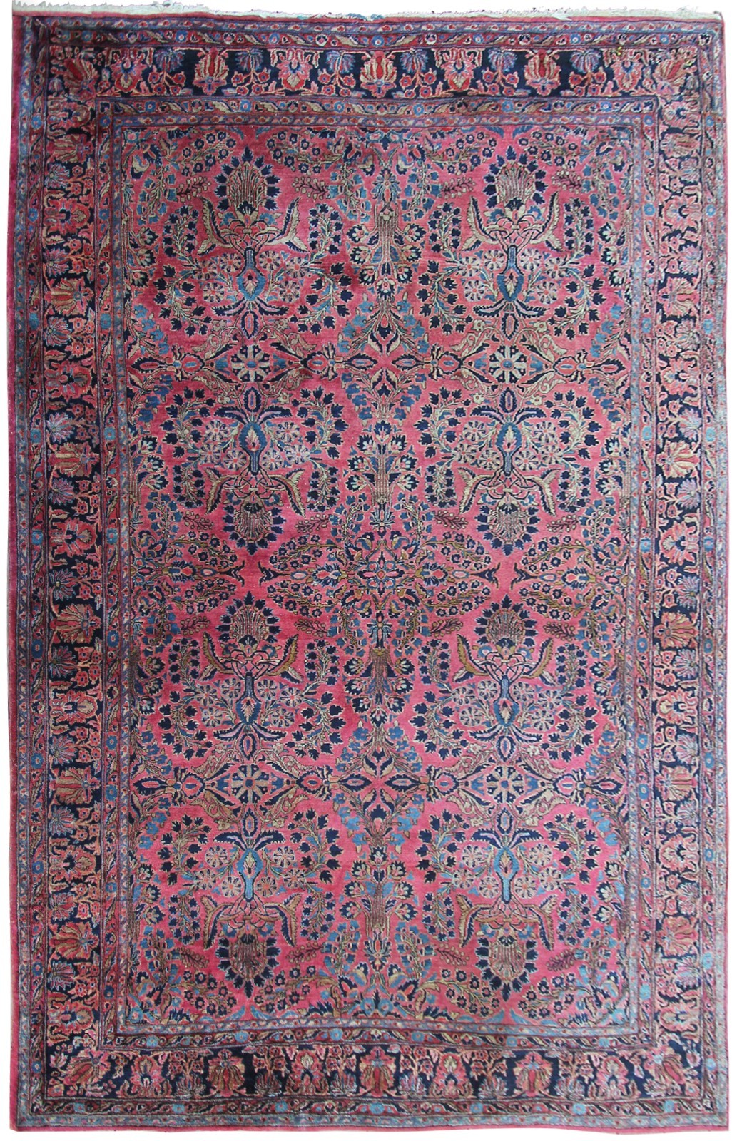 7x11 Antique Fine Handmade Traditional Area Rug Overall Pattern Design c.1900
