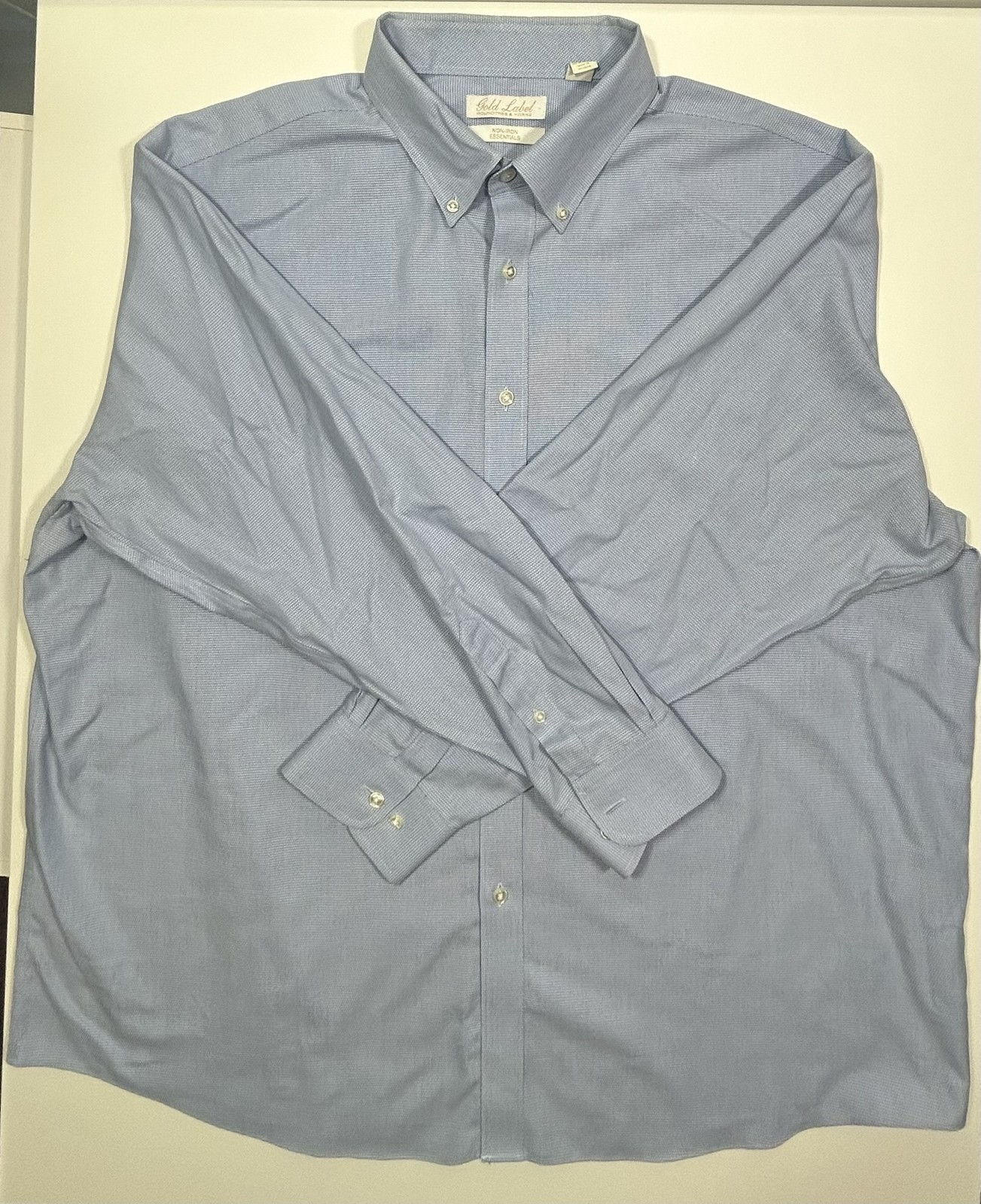 Gold Label Roundtree & Yorke Non-Iron Essentials Blue Button-Down Shirt XXL