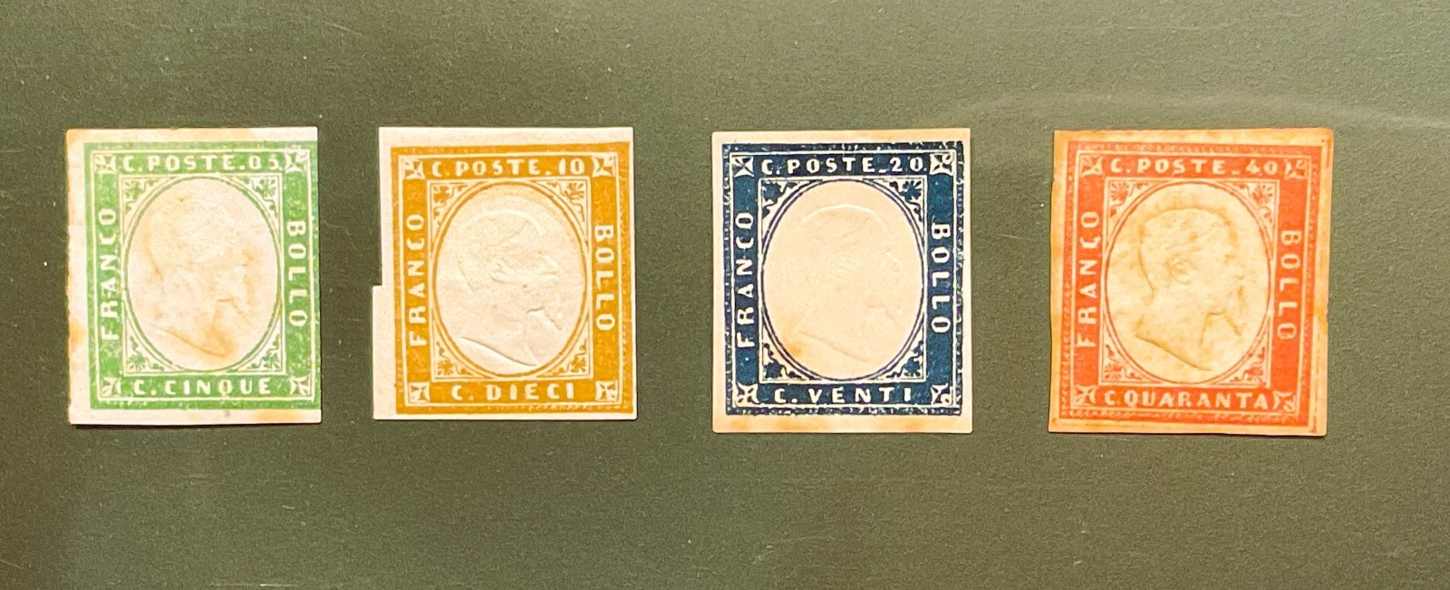 CLASSIC Italy SARDINIA Stamps 1862 SC# 10a, 11a, 12d, 13a #175 C.V. very nice CLASSIC Italy SARDINIA Stamps 1862 SC# 10a, 11a, 12d, 13a #175 C.V. very nice