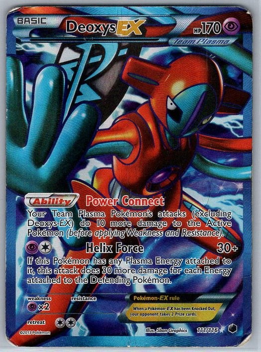 Deoxys EX Team Plasma Full Art 111/116 Ultra Rare Plasma Freeze DAMAGED CREASED