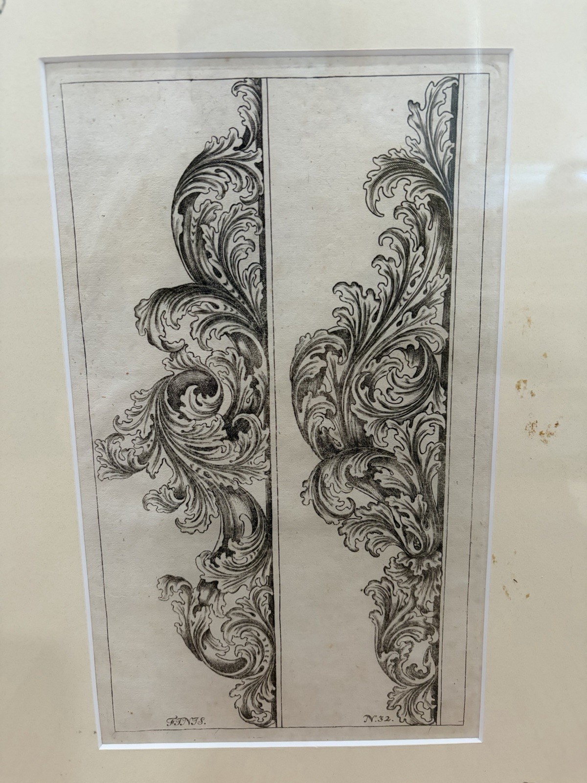 Antique Engraving Architectural Design 1700s Baroque Rococo Leaf Scrolls Wow Antique Engraving Architectural Design 1700s Baroque Rococo Leaf Scrolls Wow
