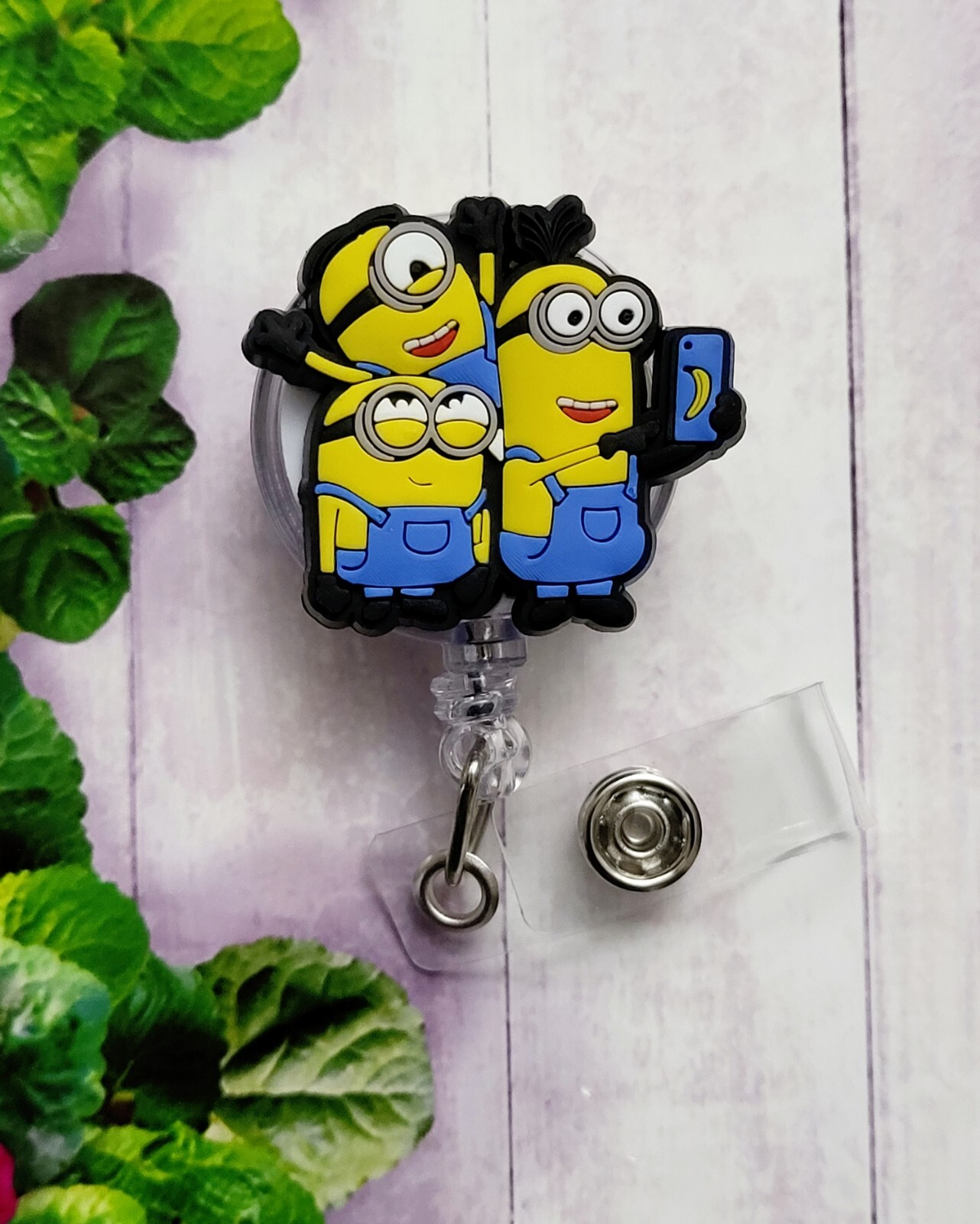 Minions 3D Selfie Retractable Badge Reel Holder, Nurse Badge, Work Access Card 