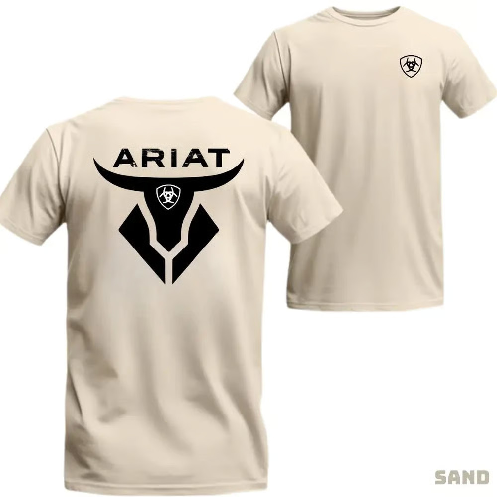 Ariat T-shirt - Featuring A Bold Black Bull Head Logo