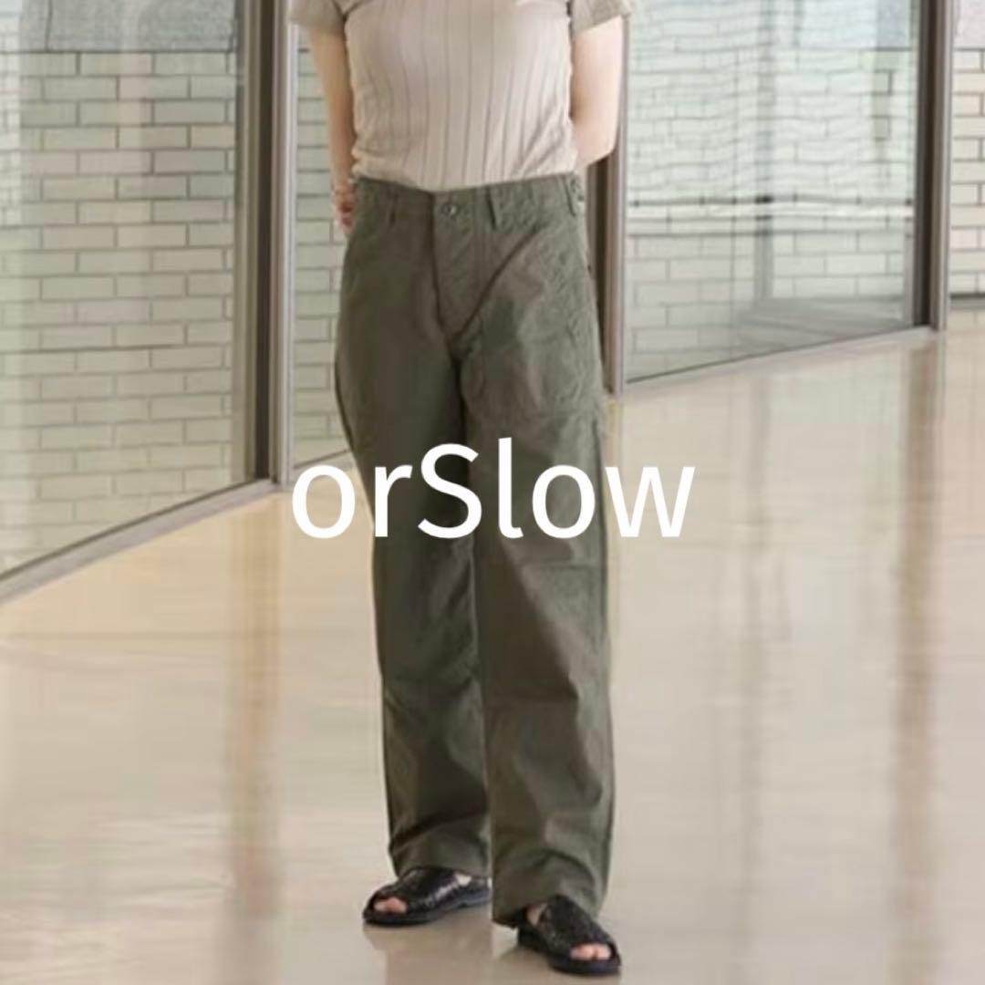 orSlow Fatigue Pants Olive Ripstop Baker Pants Women\'s M