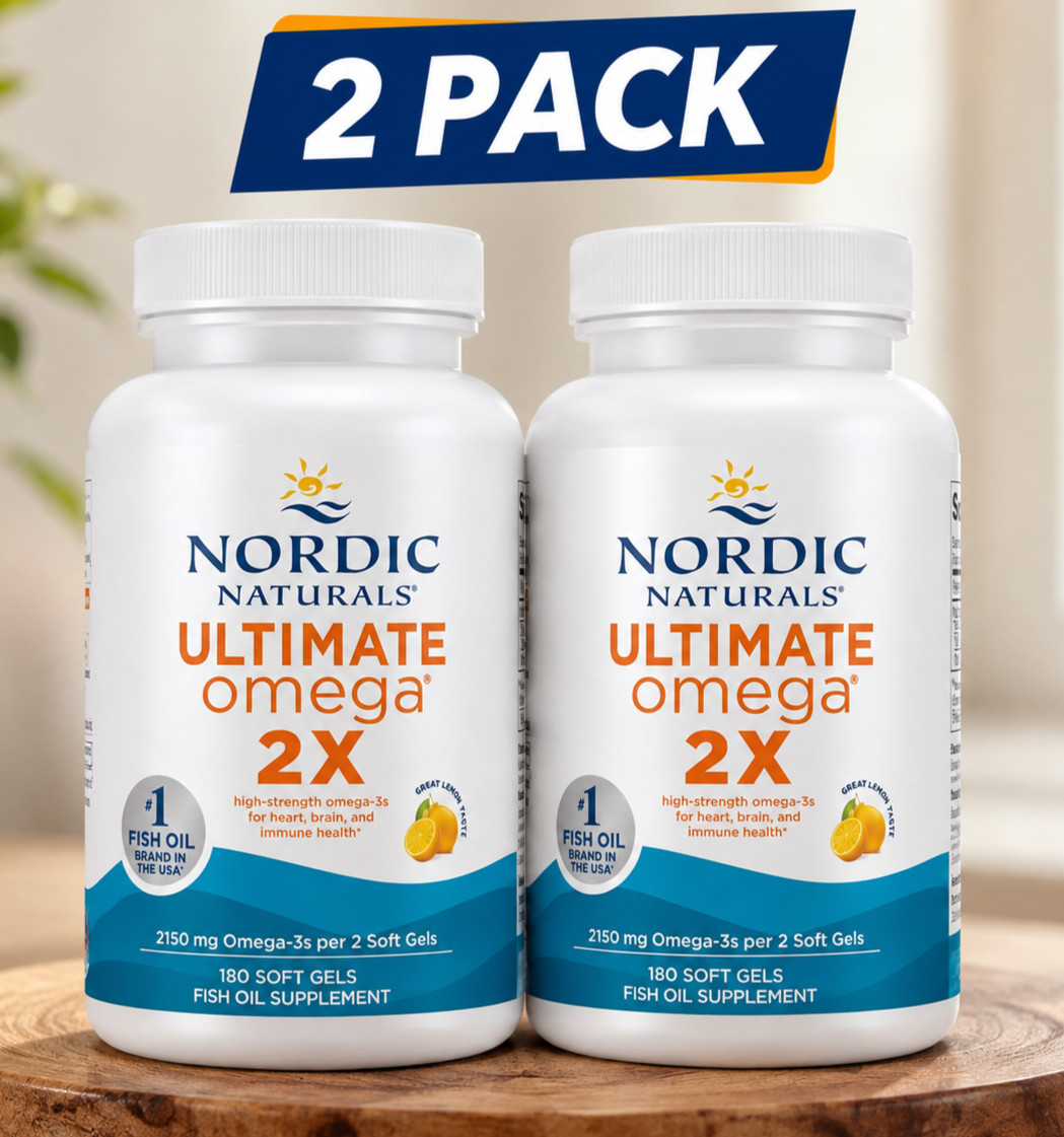 Nordic Naturals Ultimate Omega, Fish Oil, 2X 180 Soft Gels - 2 Pack - EXP 12/30
