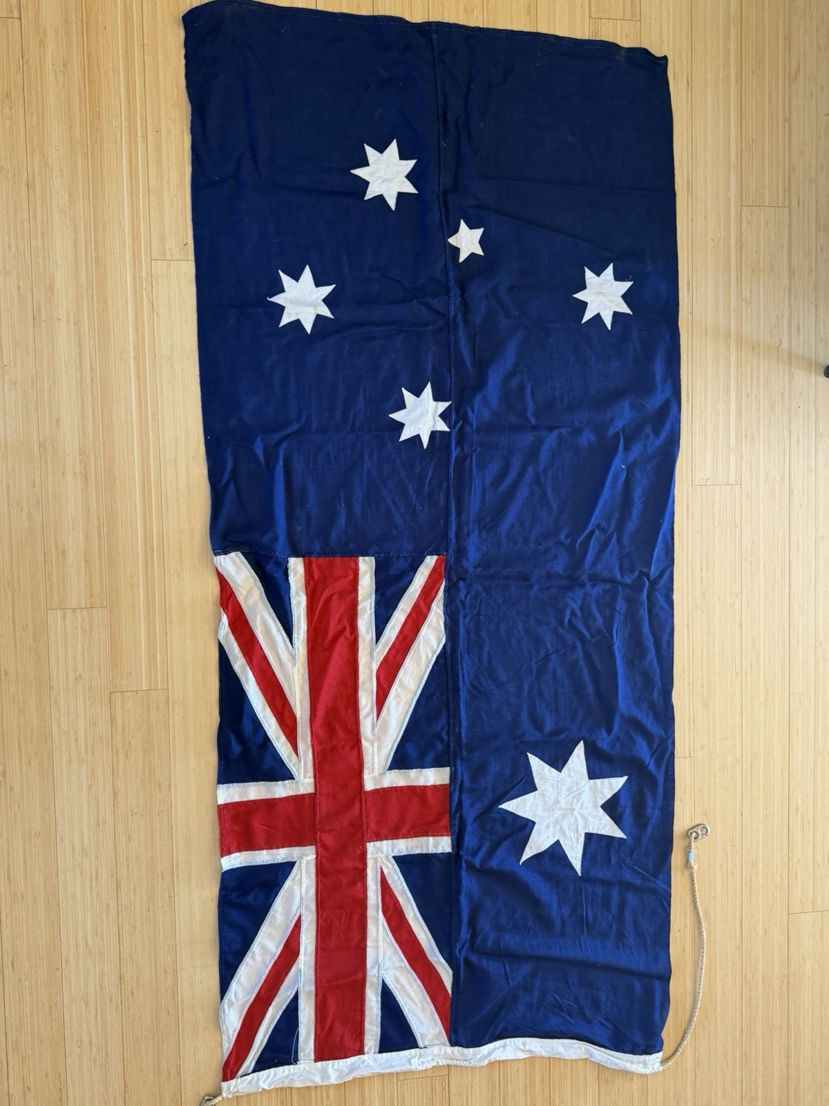 Vintage Australian Flag 6 x 3 ft Sewn Wool Bunting Applique Stars Blue Ensign Vintage Australian Flag 6 x 3 ft Sewn Wool Bunting Applique Stars Blue Ensign