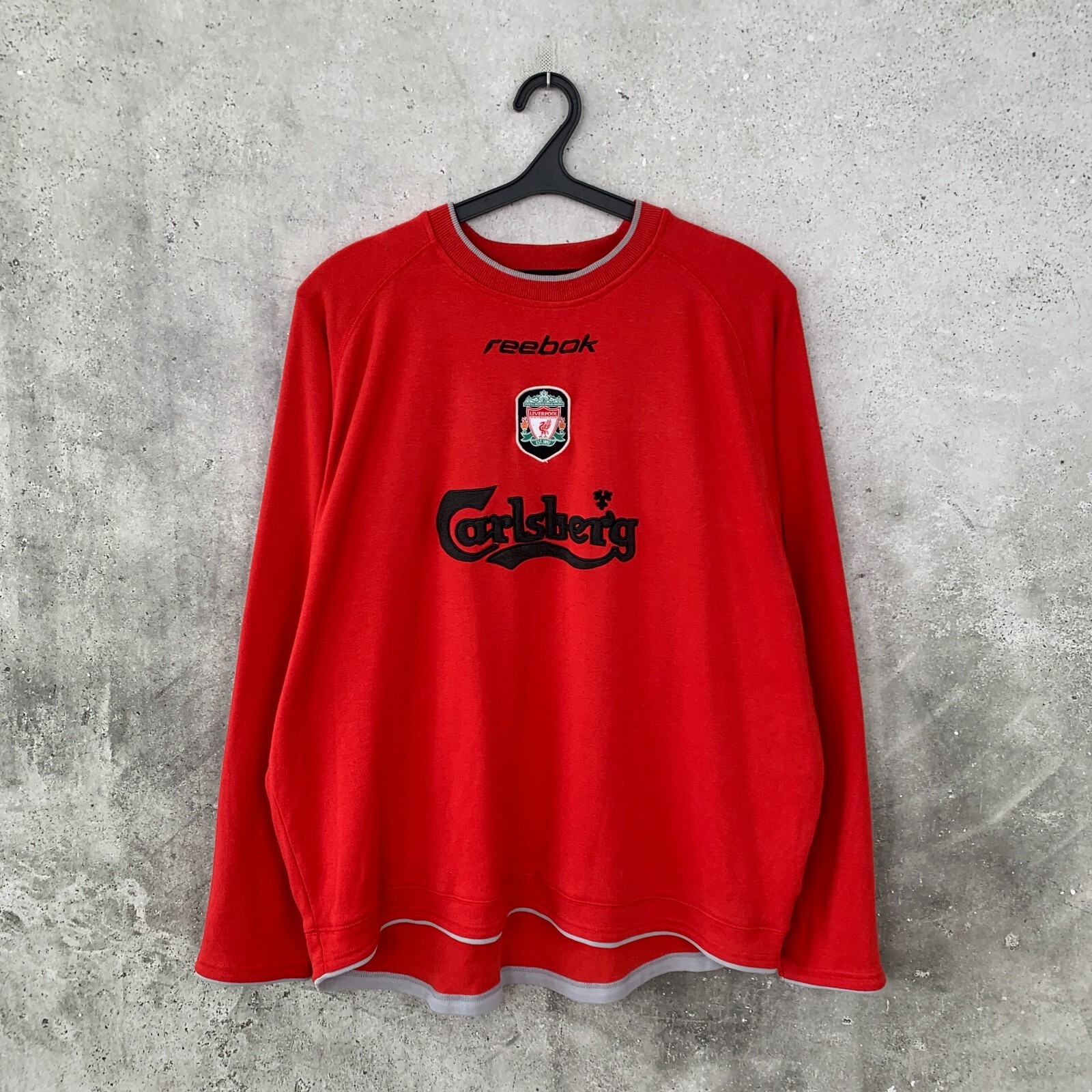 LIVERPOOL 2002 2004 TRAINING FOOTBALL SWEATSHIRT REEBOK TRACK JERSEY SIZE XL