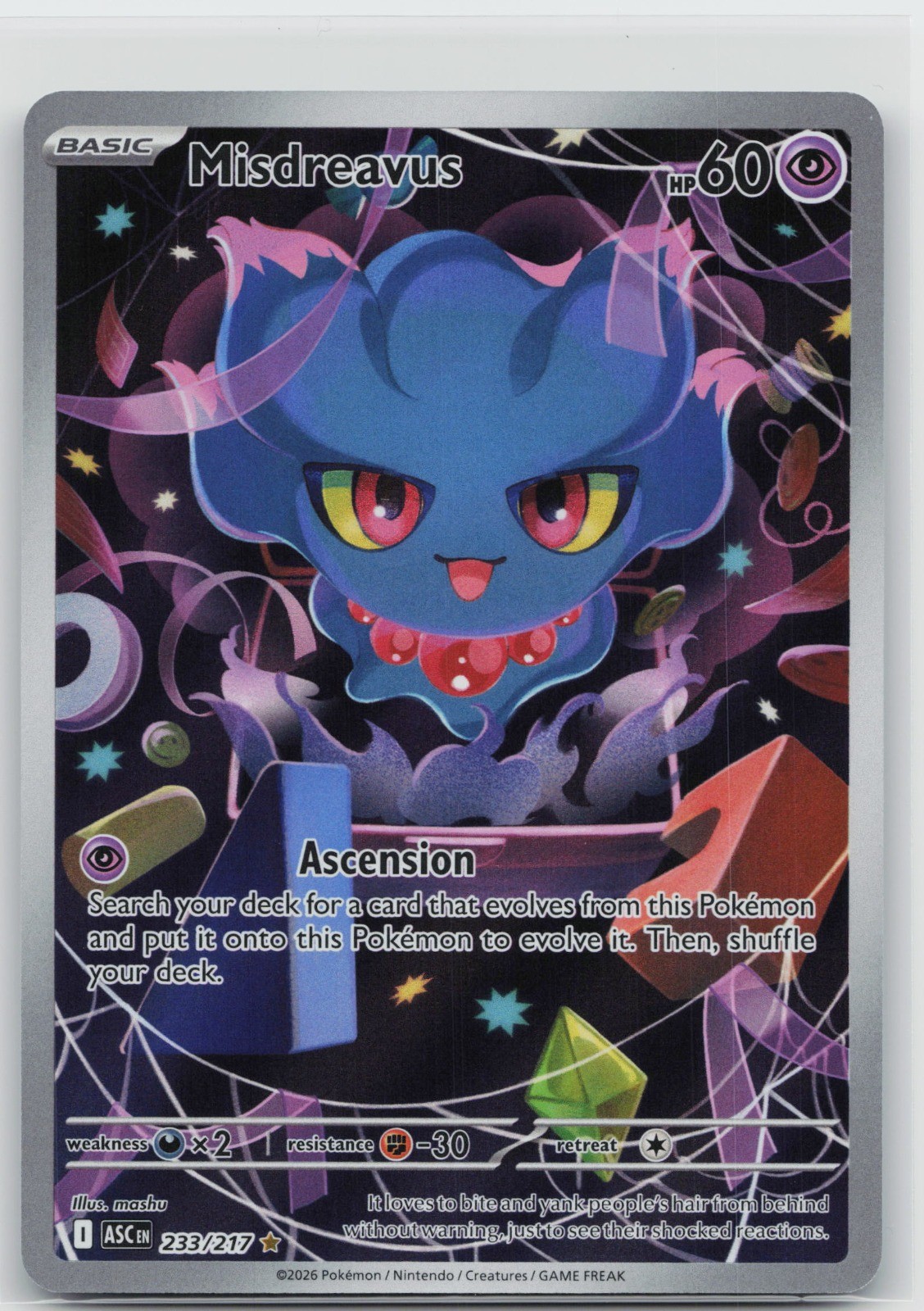 Misdreavus Holo Illustration Rare ME: Ascended Heroes 233/217 NM