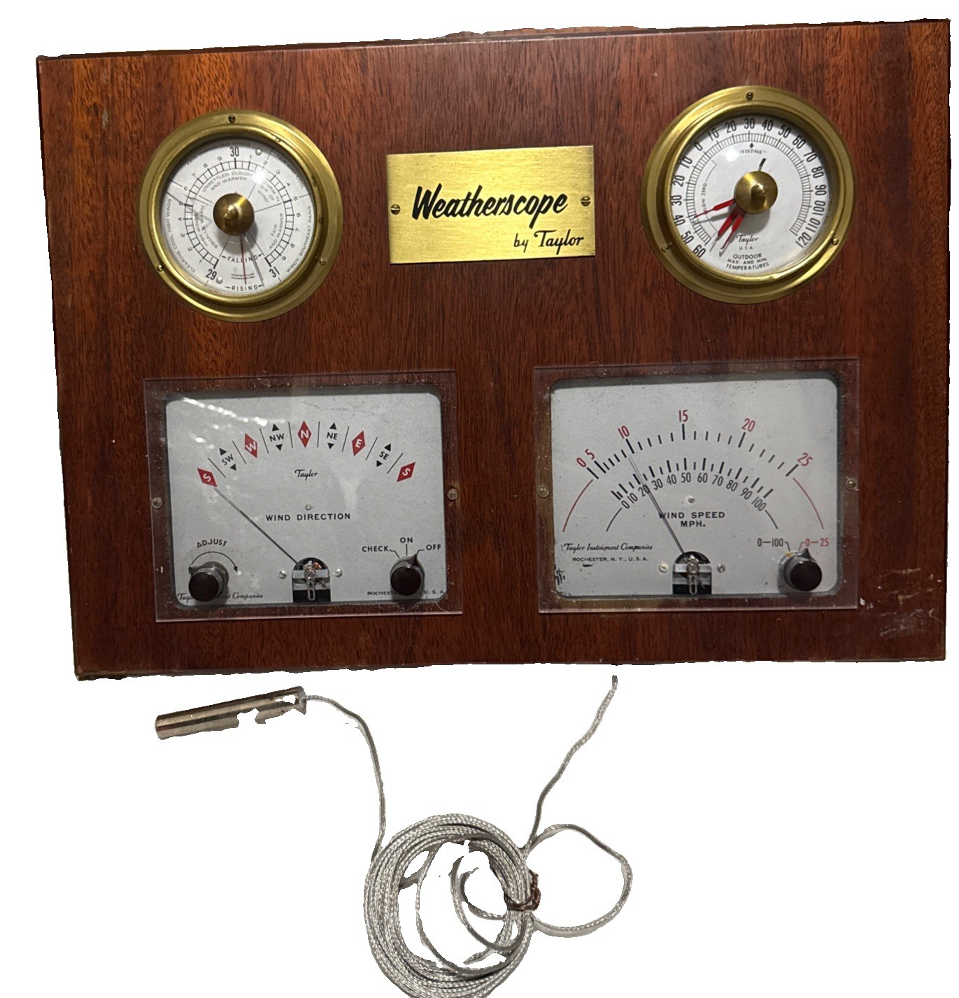 Vtg MCM Taylor Weather Scope Station Panel Untested