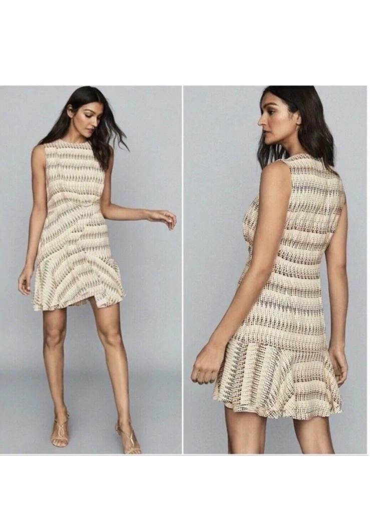 Reiss Andrina Spot Ruffle Paneled Summer Wedding Short Dress UK 8/US 4 Reiss Andrina Spot Ruffle Paneled Summer Wedding Short Dress UK 8/US 4