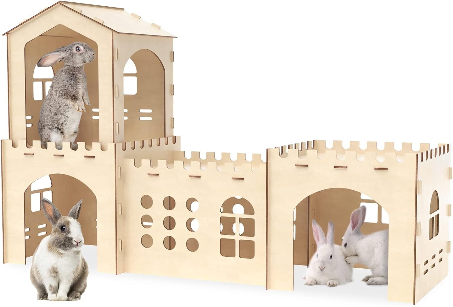 Woiworco Extra Large Rabbit Hideout Wooden Rabbit house