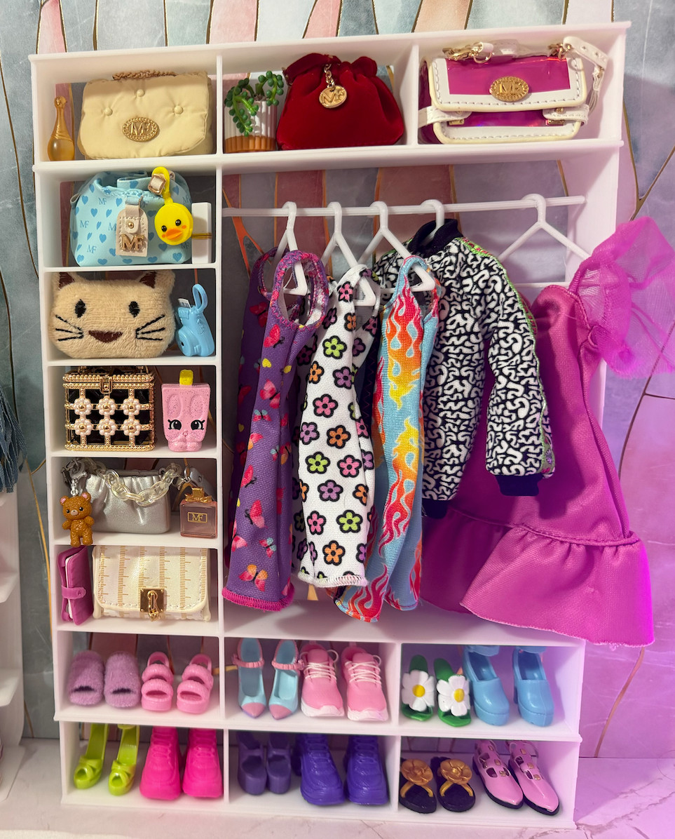 Barbie Doll Closet | Doll Wardrobe Storage with Shelves for Clothes And Shoes