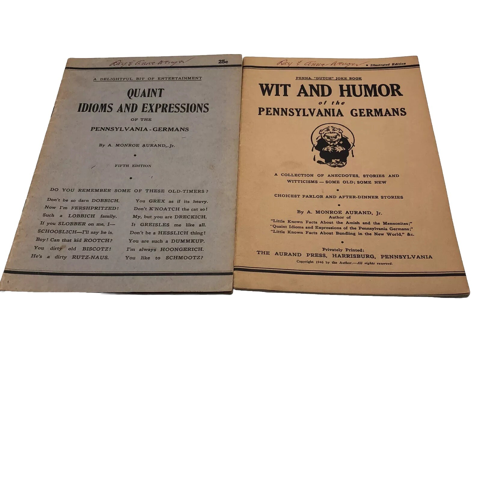 Vtg 1940s Pennsylvania German/Dutch Humor & Idioms Lot A. Monroe Aurand Rare PB