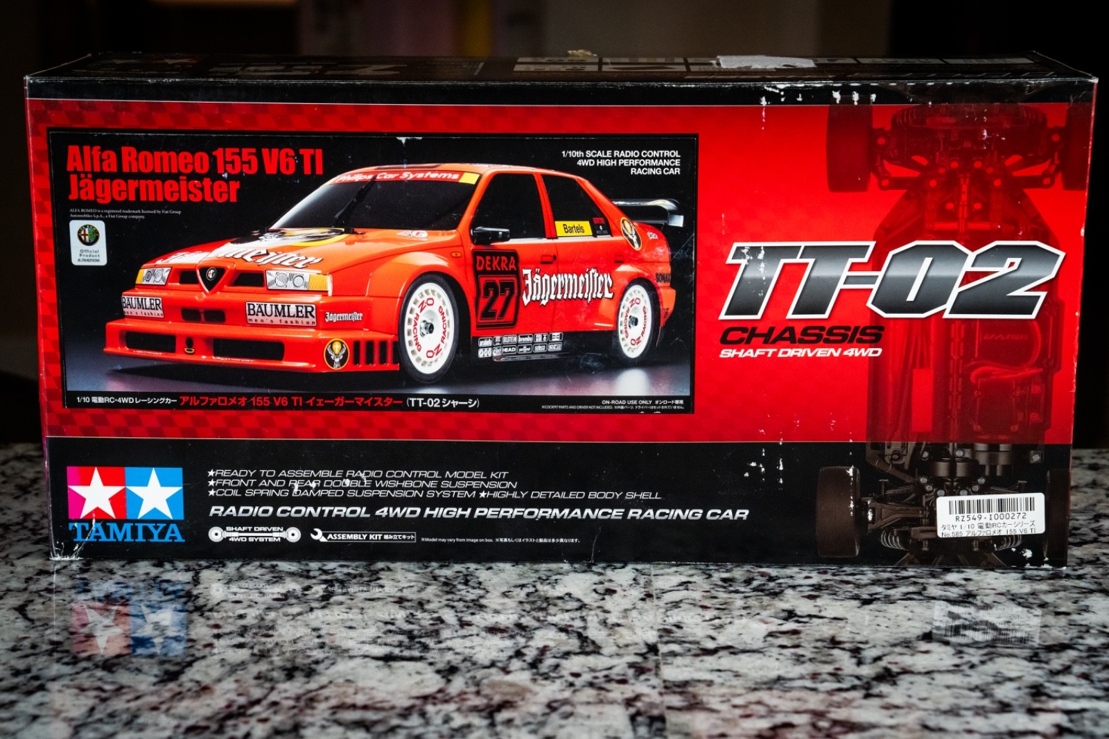 TAMIYA 1/10 TT-02 Alfa Romeo 155 V6 TI Jagermeister  4WD Racing RC Car Kit