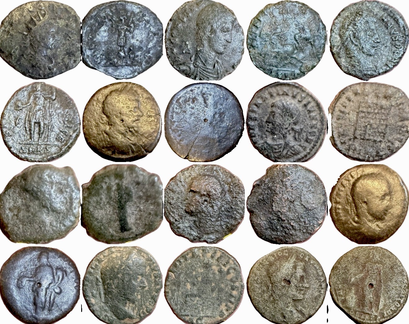 10 Ancient Greek And Roman Coins 500BC-500AD