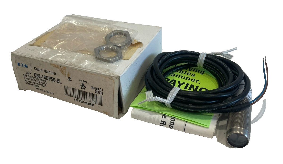 NEW EATON/CUTLER-HAMMER E58-18DP50-EL PROXIMITY SWITCH E5818DP50EL NEW EATON/CUTLER-HAMMER E58-18DP50-EL PROXIMITY SWITCH E5818DP50EL