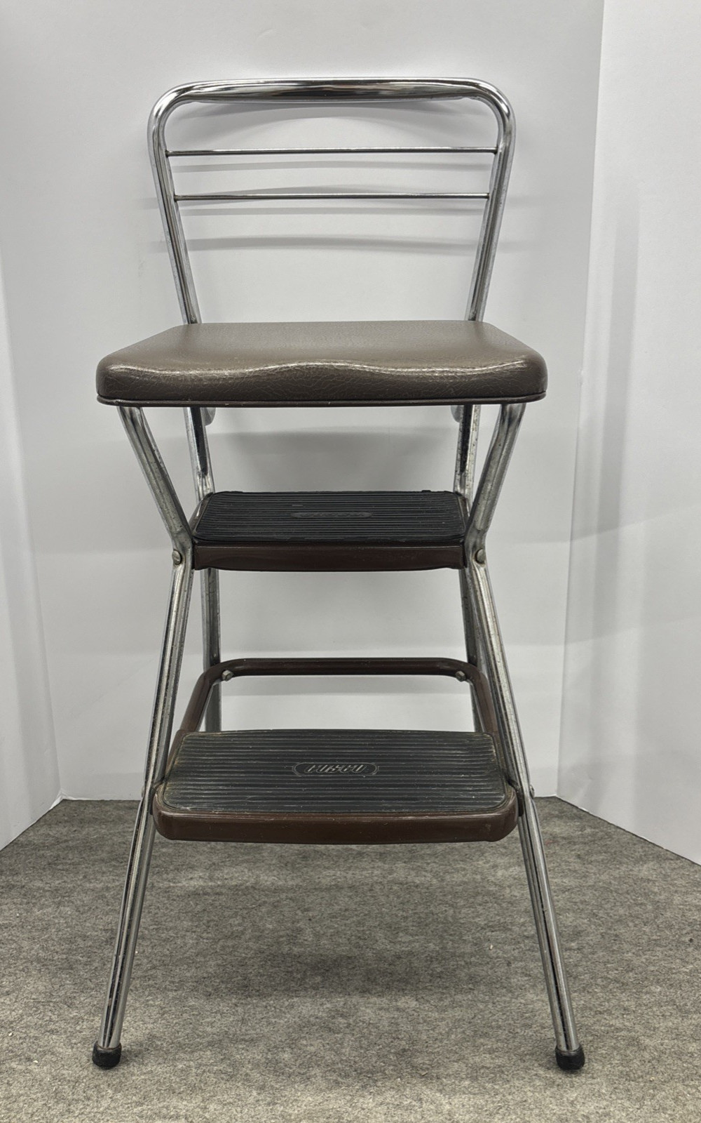 VINTAGE MID CENTURY COSCO FLIP UP SEAT STEP STOOL Good General Condition