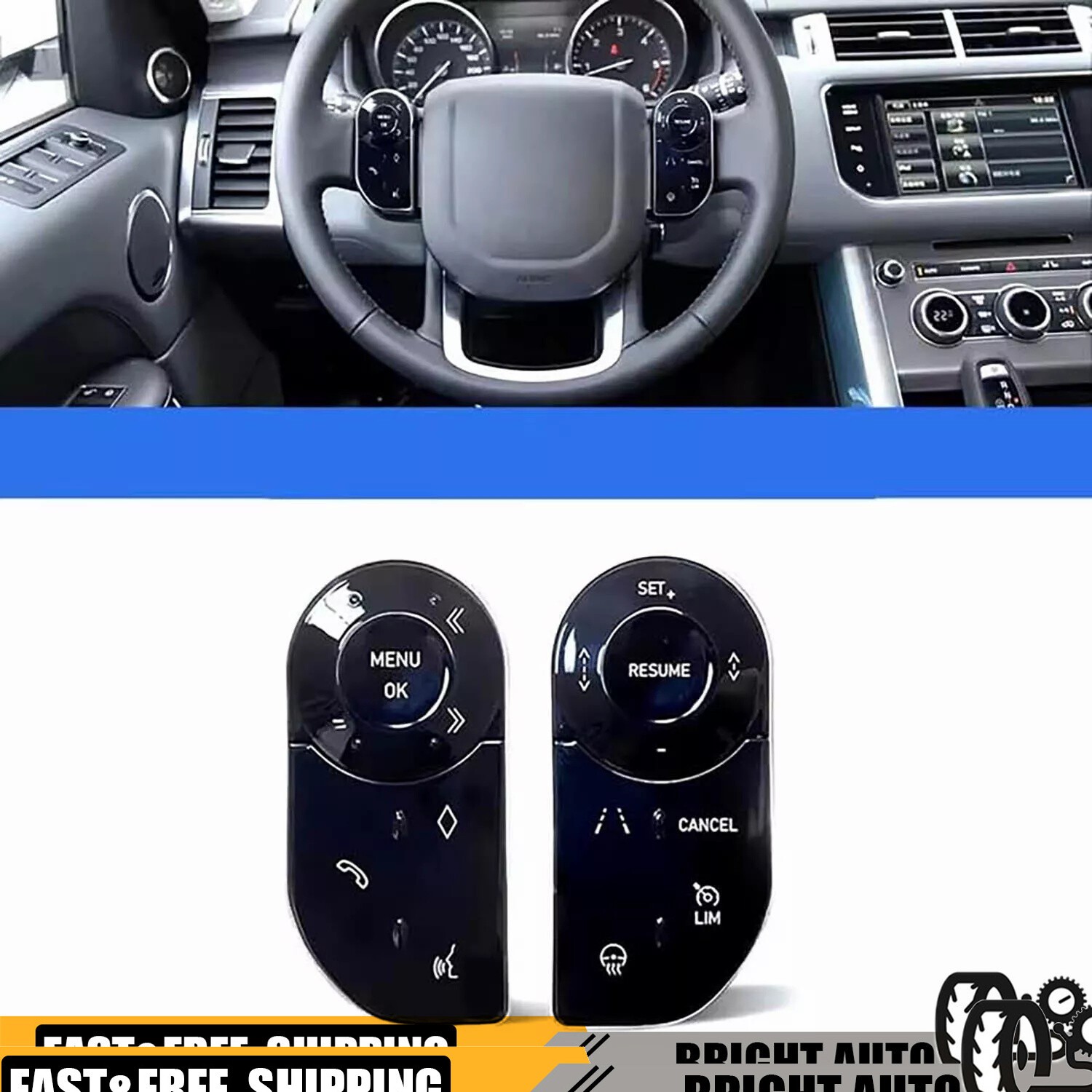 2Pcs Steering Wheel Control Switch Button For  Land Rover Range Rover 2013-2017