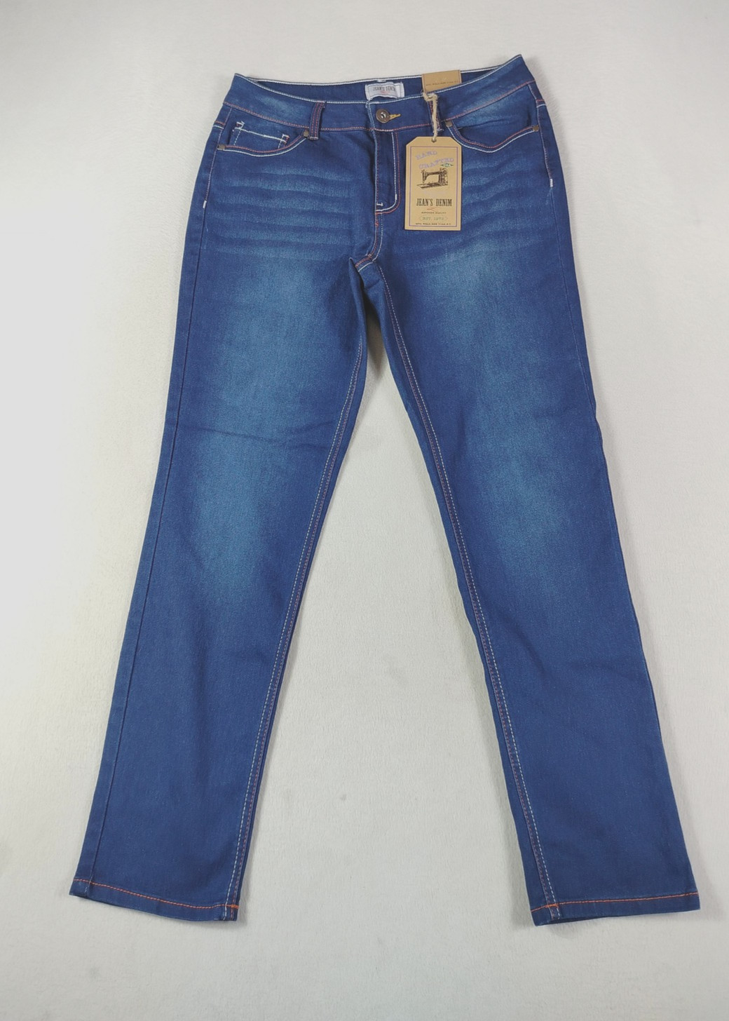 Jack David Jeans Womens 12 Blue Mid Rise Straight Stretch Stretchy Western Rodeo