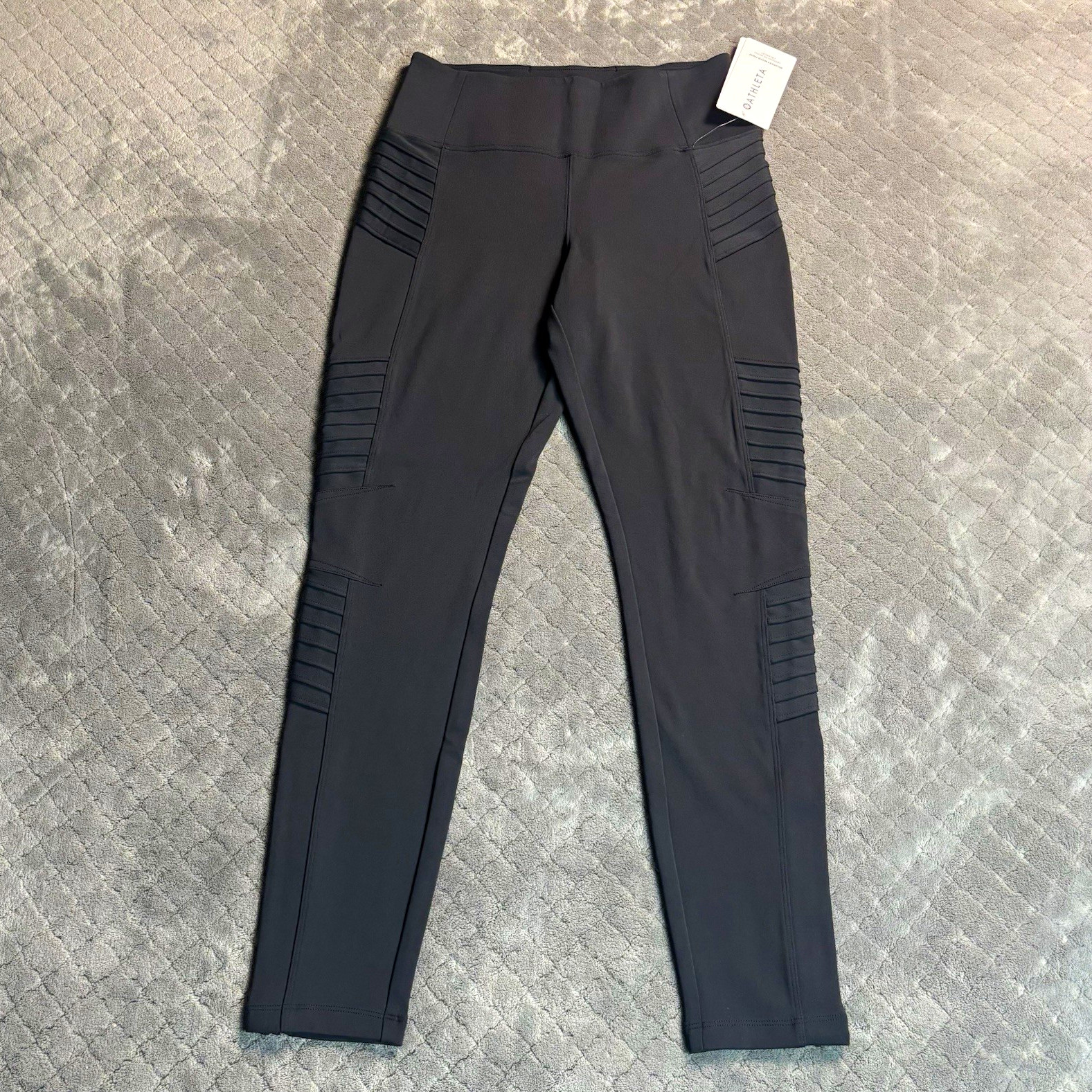 Athleta Delancey Moto Tight Leggings Black Size M NWT 598323-00 High Rise
