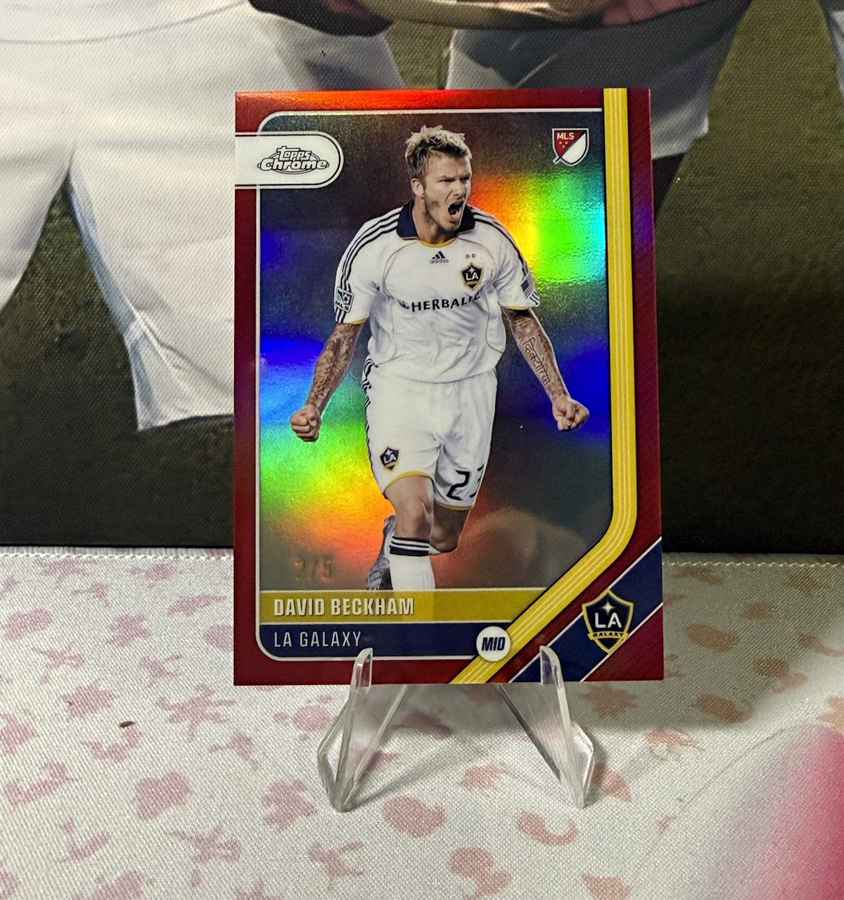 Topps Chrome David Beckham #173 LA Galaxy /5 Red 2026 (read description)