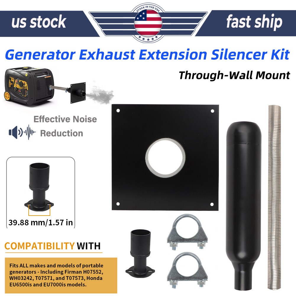 Generator Exhaust Extension Silencer Kit For Firman Or Honda w/ Adapter Muffler Generator Exhaust Extension Silencer Kit For Firman Or Honda w/ Adapter Muffler