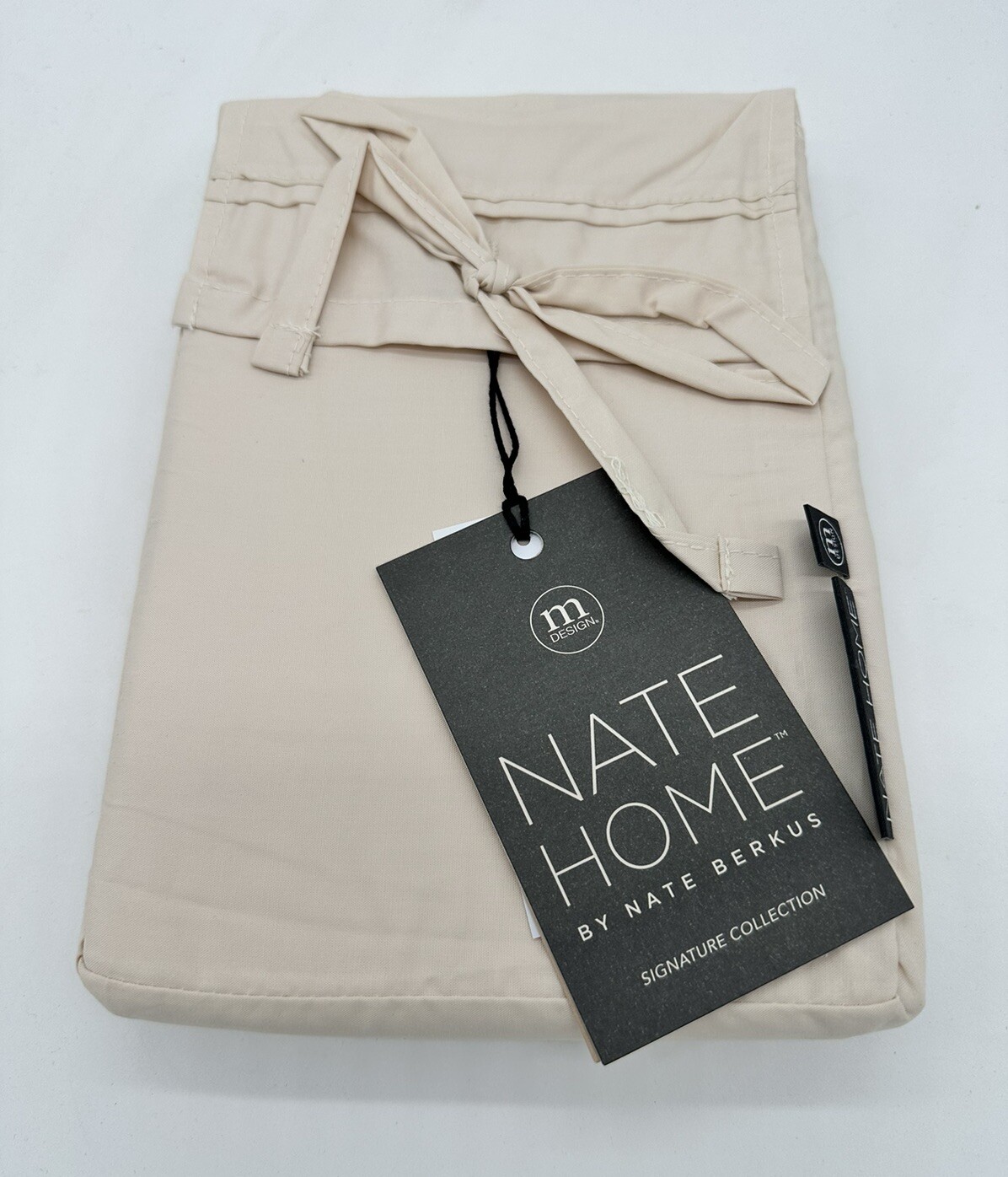 NEW Nate Berkus 400TC Percale Cotton King Pillowcases Pair (Set of 2) Parchment