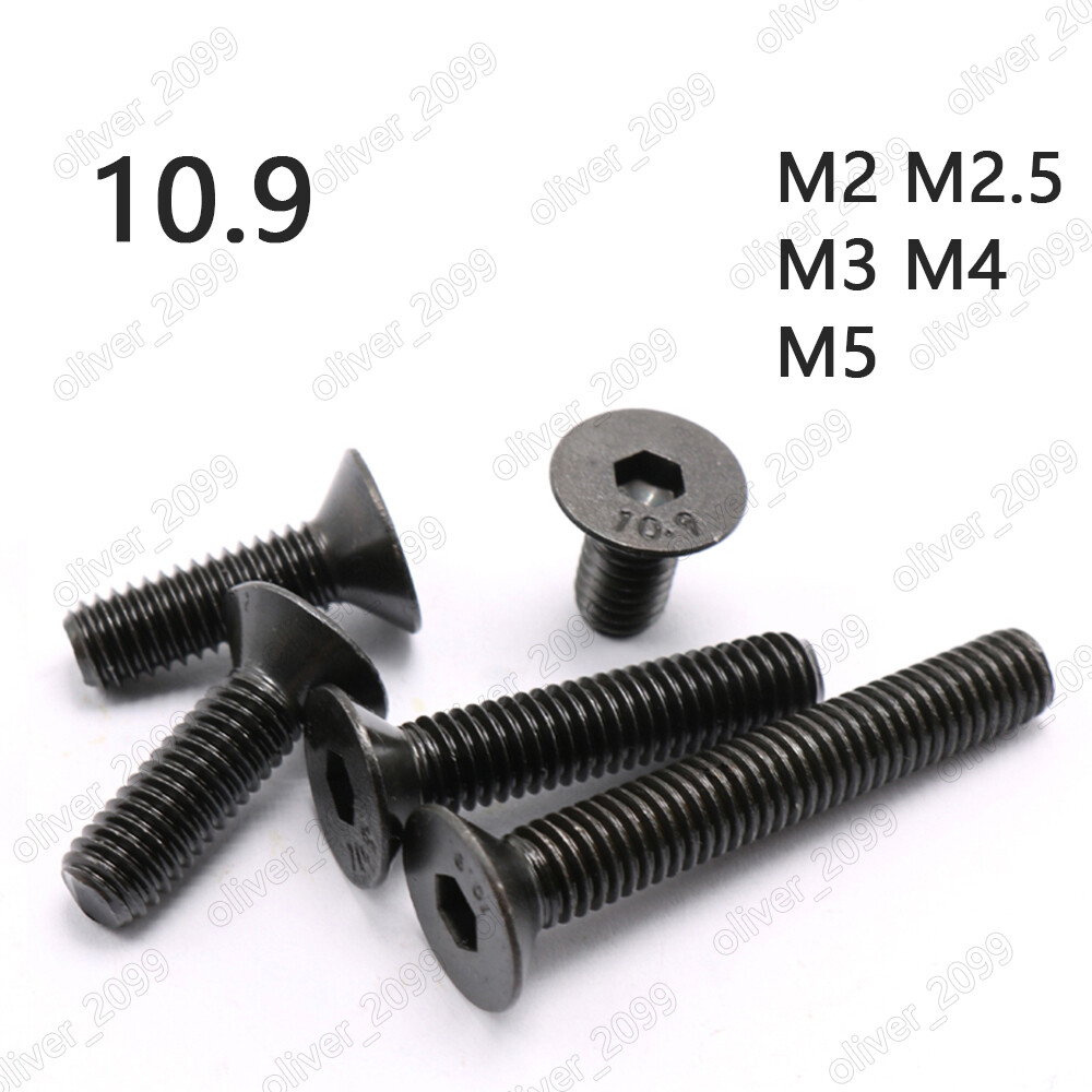 M2/M2.5/M3/M4/M5/M6/M8 Black 10.9 Steel Hex Socket Countersunk Flat Head Screws M2/M2.5/M3/M4/M5/M6/M8 Black 10.9 Steel Hex Socket Countersunk Flat Head Screws