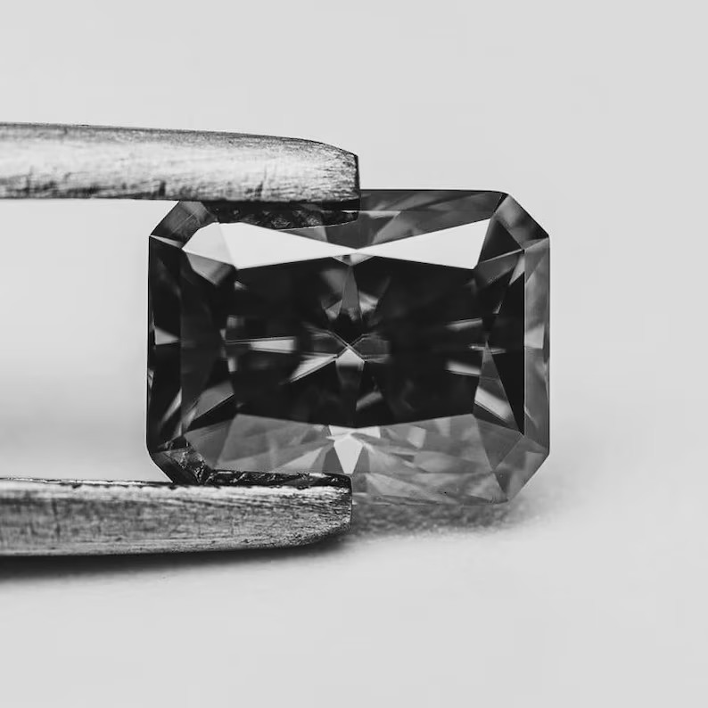 CERTIFIED 7.27 Ct Earth-Mined Natural Black Diamond Radiant LOOSE VVS1/ 13.5 mm