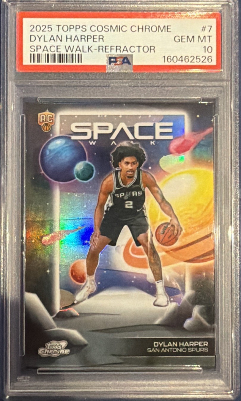 2025 Topps Cosmic Chrome - Space Walk Dylan Harper #SW-7 Refractor (RC). PSA 10