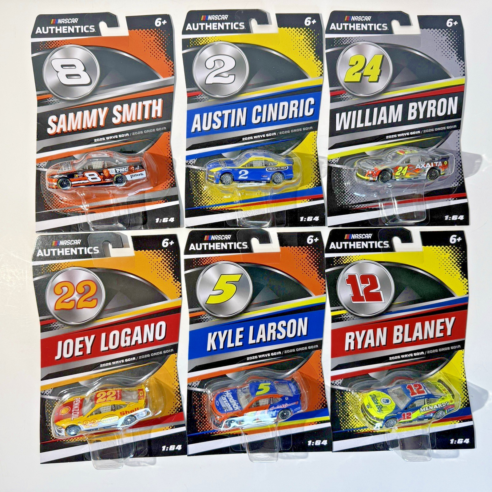 NASCAR Authentics 2026 Wave 601A Darlington Throwback Complete Set of 6 1:64 NIB
