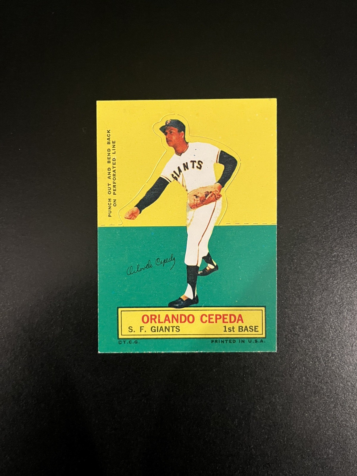 VINTAGE 1964 Topps Stand Up - ORLANDO CEPEDA Ex-Nm VINTAGE 1964 Topps Stand Up - ORLANDO CEPEDA Ex-Nm