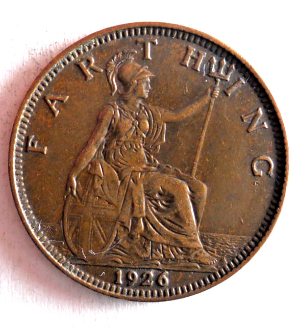 1926 GREAT BRITAIN FARTHING - Excellent Coin -  - Farthing Bin #3