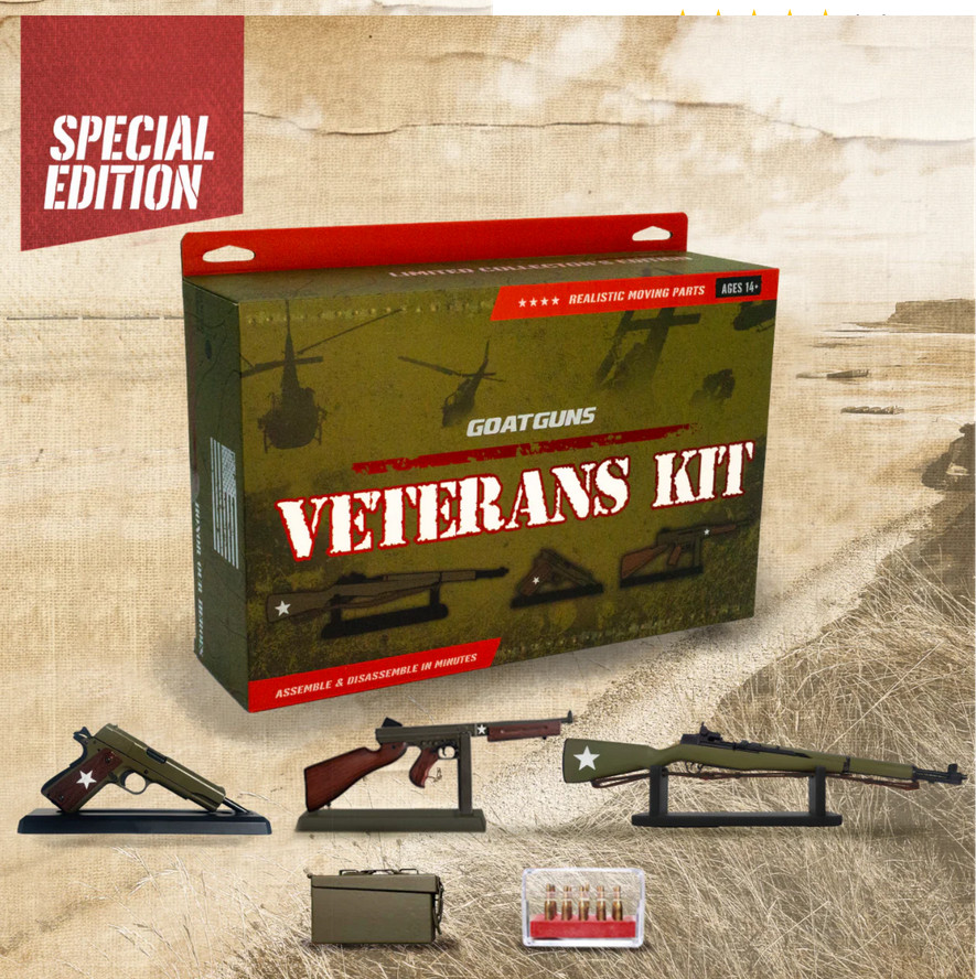 GoatGuns 1/3 Scale Die Cast Model 6 Piece Veteran Kit in Olive Drab Green