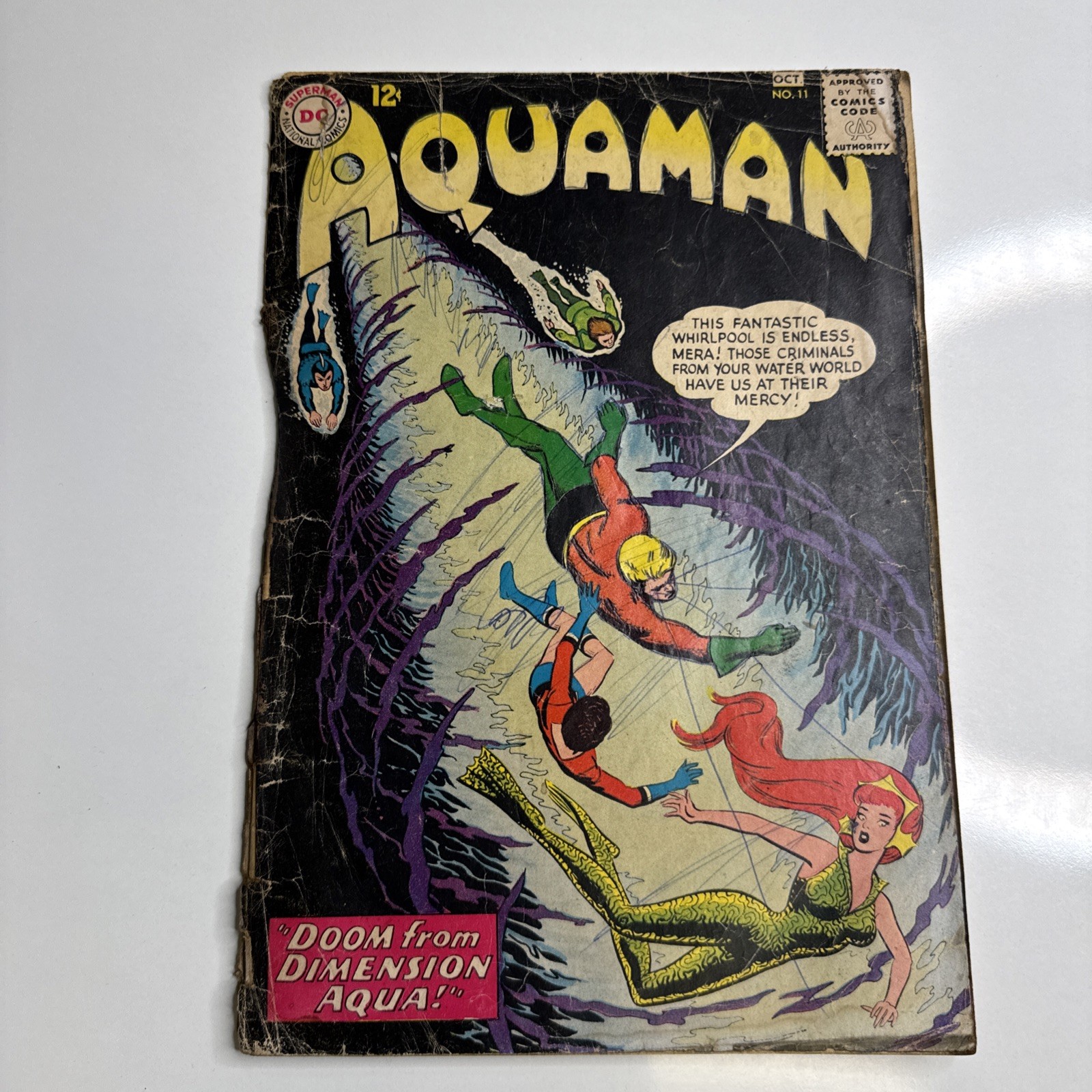 Aquaman #11 | Poor Fire Damaged & Cover Detached | 1st App Mera | DC Comics 1963