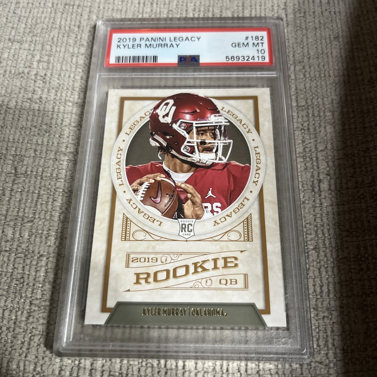 2019 Panini Legacy - Rookies Kyler Murray #182 (RC) PSA 10 VIKINGS