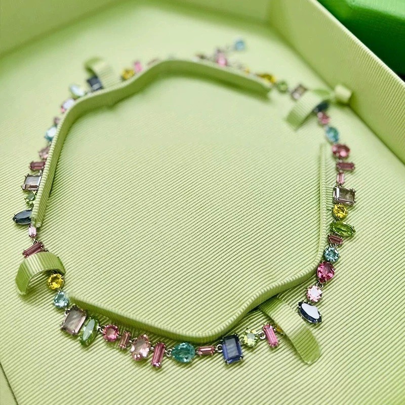 Swarovski Gema Jewelry Set Multi Color Crystal Candy Necklace Bracelet Earrings