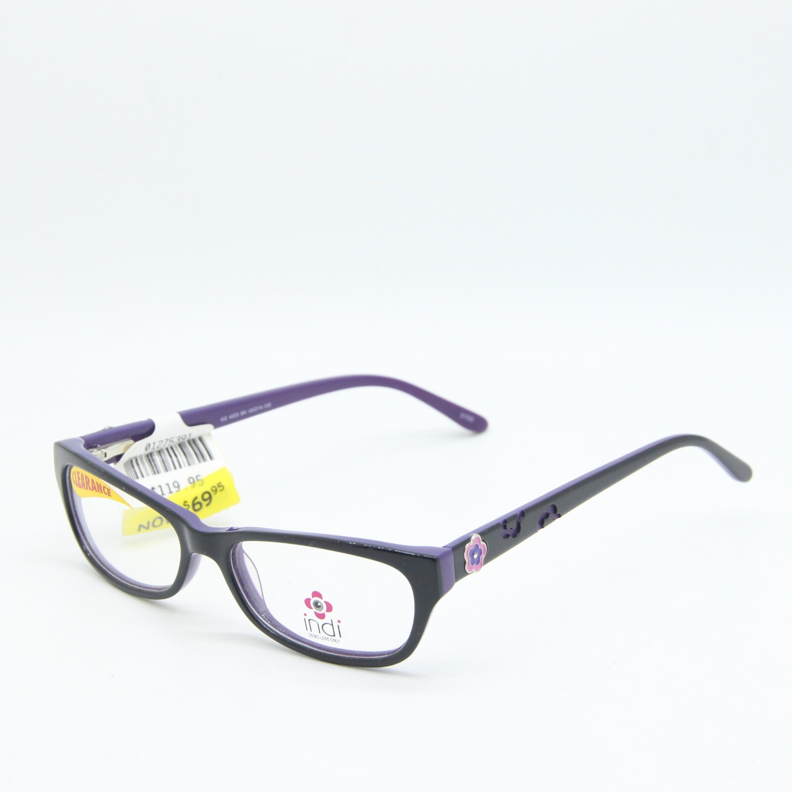 NEW INDI KG 4023 BK BLACK PURPLE AUTHENTIC EYEGLASSES 49-14