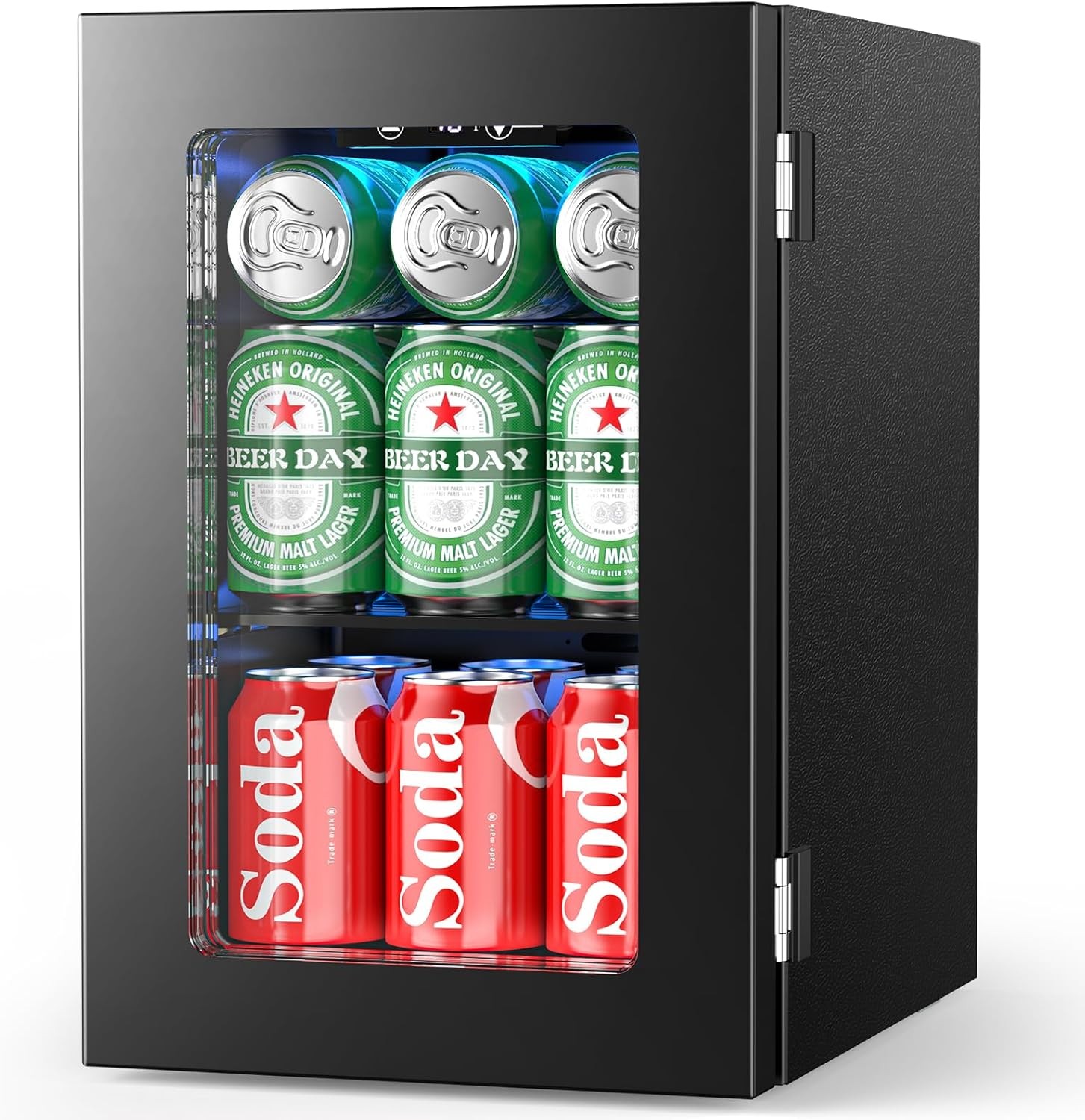 24 Cans Beverage Refrigerator Cooler, Mini Fridge Countertop Drink Cooler