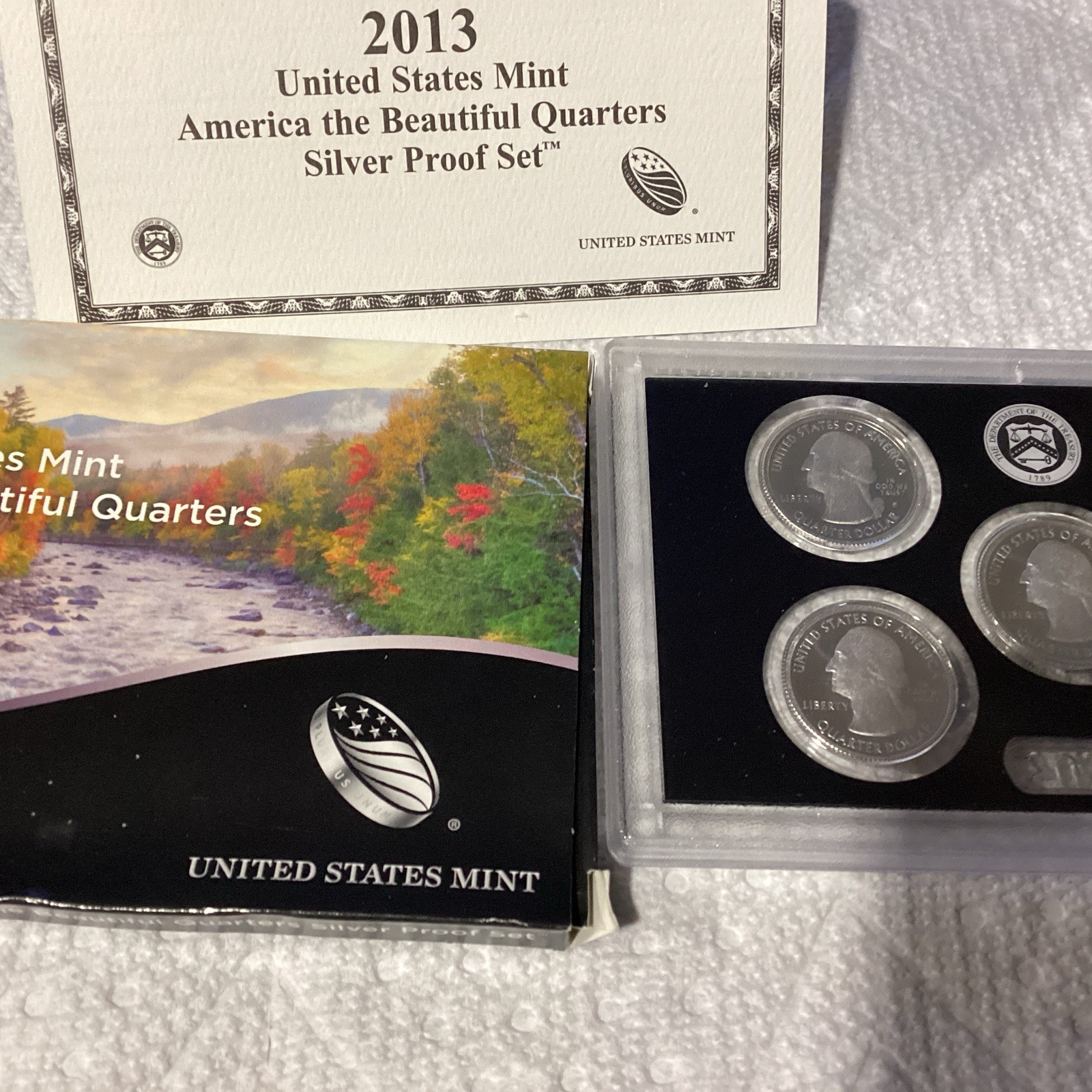 2013-S U. S. Mint America the Beautiful Quarters Silver Proof Set OGP COA MINT