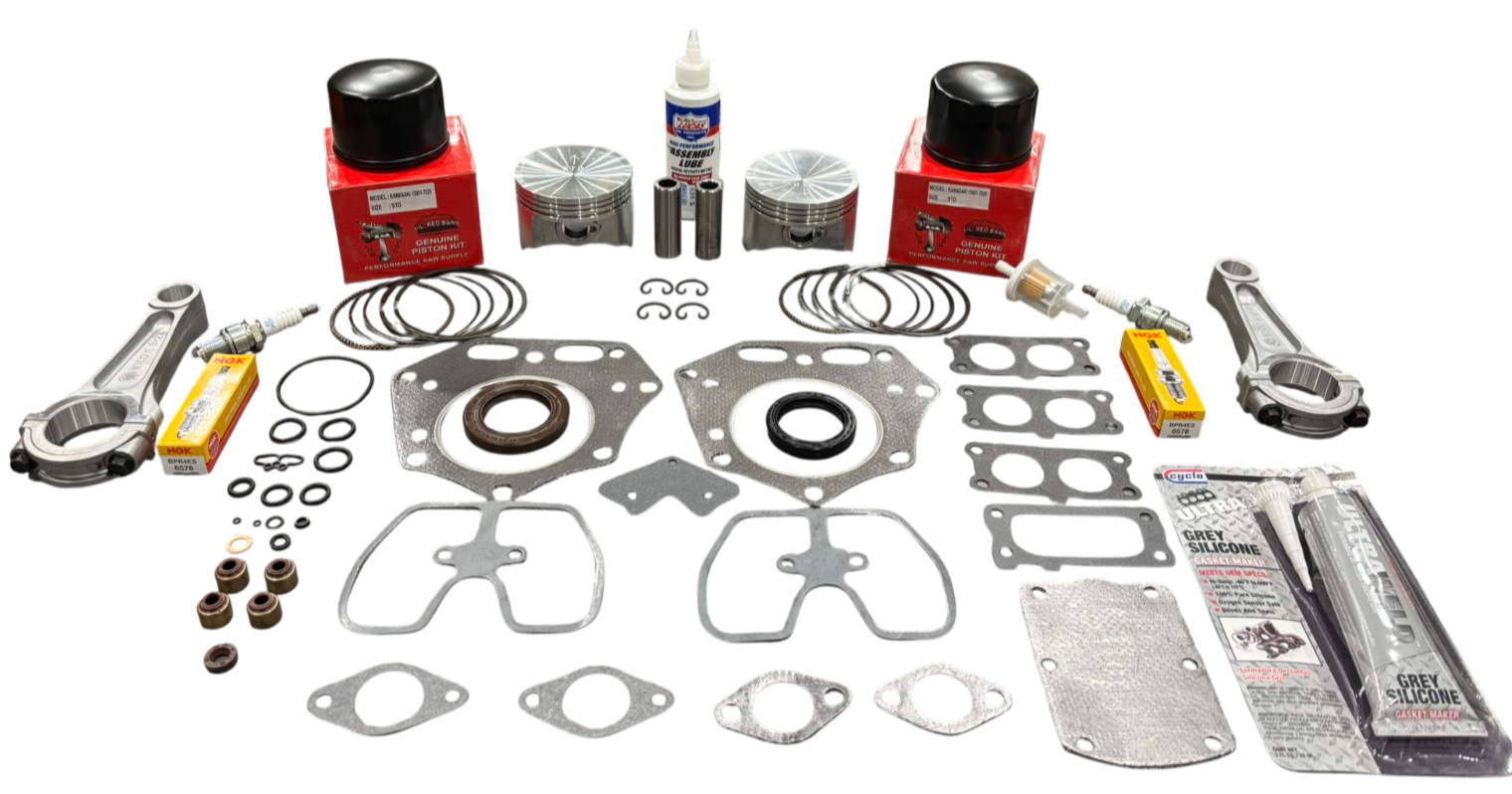 REBUILD KIT FIT KAWASAKI FX751V FX801V, FX850V PISTONS & GASKET KIT WITH RODS