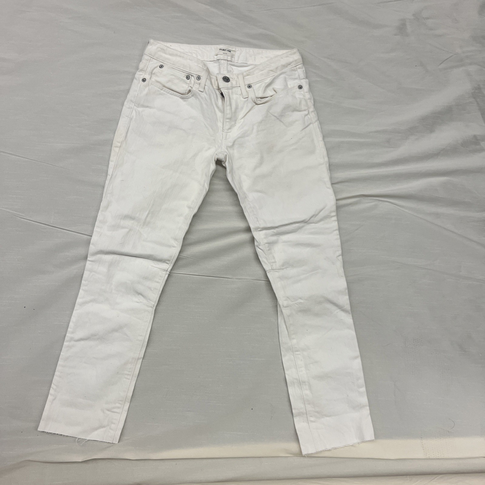 Helmut Lang Off White Cream Denim Jeans Waist 26 cropped 24 Helmut Lang Off White Cream Denim Jeans Waist 26 cropped 24