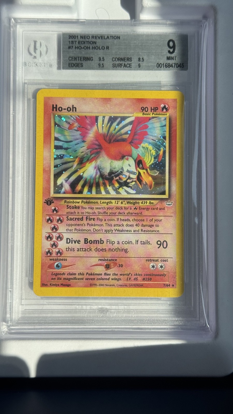 Pokemon Ho-Oh Neo Revelation #7 1st Edition Holo BGS 9 Mint Pokemon Ho-Oh Neo Revelation #7 1st Edition Holo BGS 9 Mint