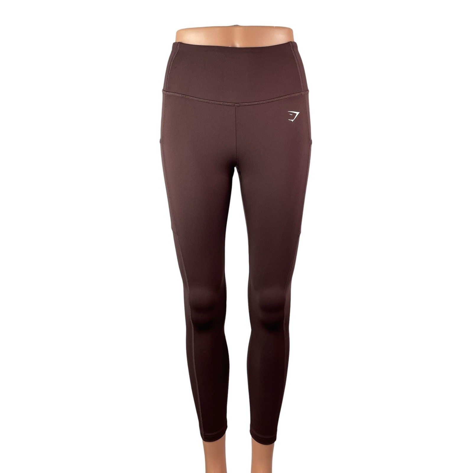 Gymshark Women\'s Brown Mid Rise Yoga Workout Running Athletic Leggings Pants S Gymshark Women\'s Brown Mid Rise Yoga Workout Running Athletic Leggings Pants S
