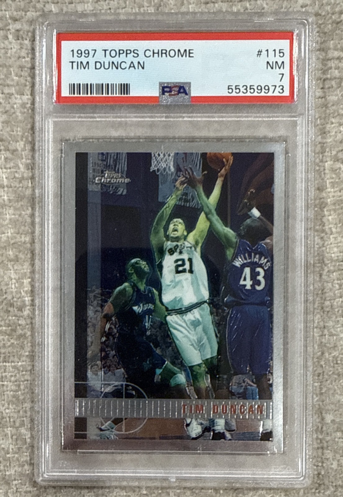 1997-98 Topps Chrome - Tim Duncan #115 (RC) 1997-98 Topps Chrome - Tim Duncan #115 (RC)