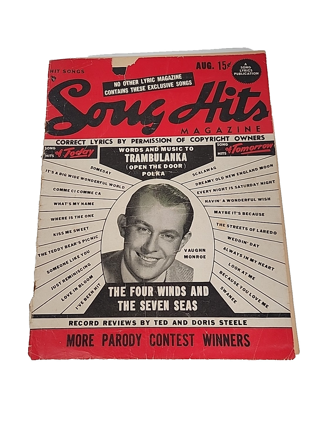 Vintage Song Hits Magazine August 1949 Vaughn Monroe Vol 12 No 9 Music Lyrics