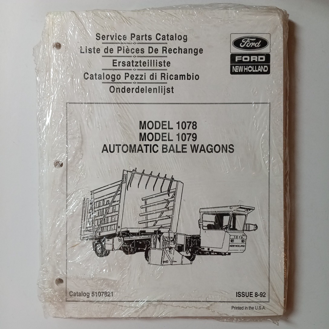 NOS Ford New Holland 1078 & 1079  Bale Wagon Parts Catalog Manual # 5107821
