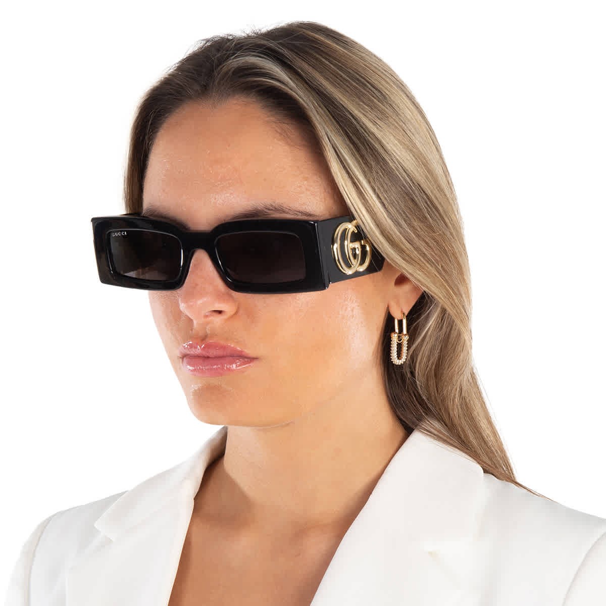 Gucci Grey Rectangular Sunglasses GG1425S 001 53 GG1425S 001 53