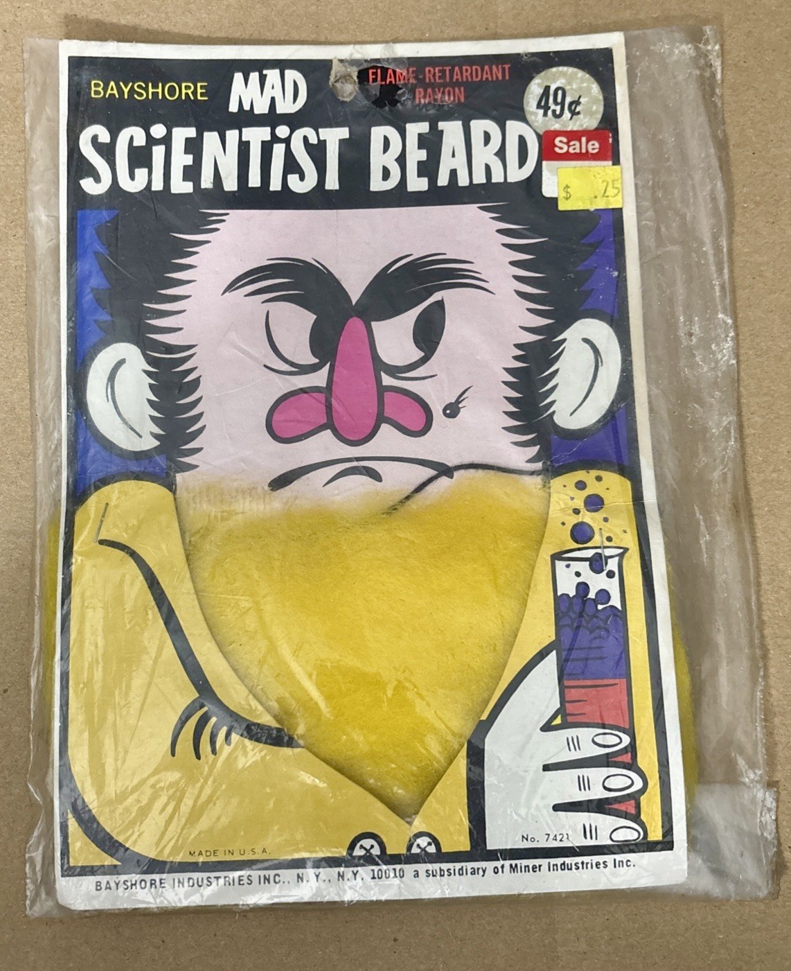 Bayshore Industries VTG 60s Halloween Mad Scientist Beard UNOPENED In Package 