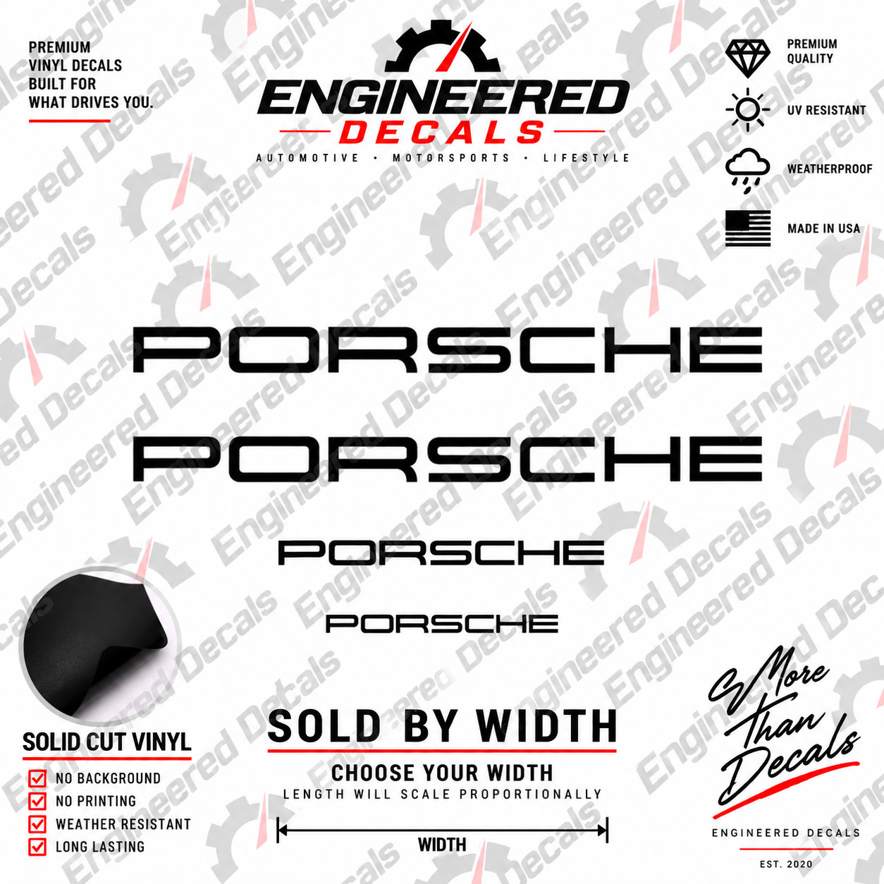 Porsche Brake Decal set of 4 for Calipers Porsche 911, Macan, Cayenne, Panamara Porsche Brake Decal set of 4 for Calipers Porsche 911, Macan, Cayenne, Panamara